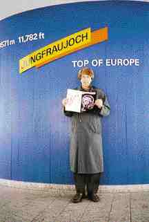 Dr. Jean Monat took an expedition to the top of Europe with a copy of Oral Health in tow.