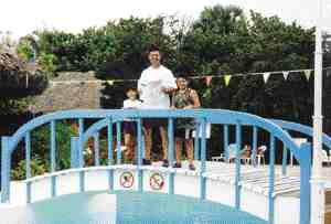 Dr. Jerry DeStephanis of Hamilton, ON, and his children Jeremy and Cassandra check out the bridgework in Veradero, Cuba.