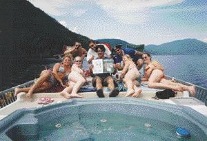 Dr. Jarred Soon and friends take an Oral Health break while houseboating in British Columbia.