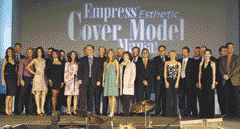 IPS Empress Esthetic Cover Model Mania WinnersL to R: Shoreh Hemmati; Dr. Gerald Bittner; Dr. Andre Chevalier; Gabriella Prado; Nelson Rego; Juan Rego; Juliet Neal; Dr. Ed Lowe; Michelle Robinson; Julie Jorgensen; Dr. John Roberts; Frank-Charles Pope; Dr. Jeffrey Leinassar; Brook Roberts; James Morehead; Heather Wollenberg; Dr. Paul Barnes; Camille Halaby; Dr. Elliott Mechanic; Mireille Corriveau; Ulf Broda; Dr. Tim Meyer; Kent Hallmeyer; Hak Joo Savercool; Dr. Randy Johnson and Dr. Bard Levey.