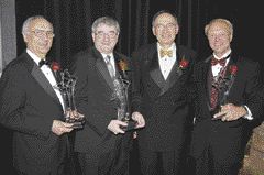 L to R: Dr. Douglas Chaytor; Mr. Michel Hart, Chairman of the Board, Ash Temple Limited; Dr. Bernard Dolansky, DCF President and Chairman; Dr. George Vasiga.