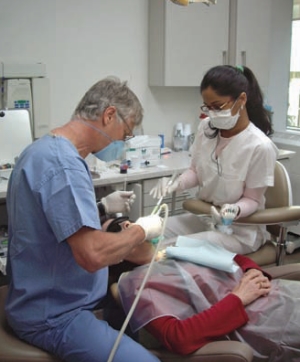 Figure 1--Common dental posture; Fwd flexion, at lumbar spine as well as cervical spine. (lateral flexion and rotation not seen at this angle in cervical spine).