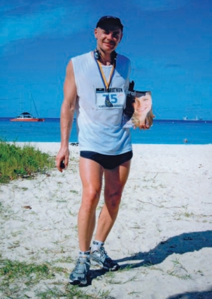 Dr. Michael Proctor reached his goal (in Barbados) of running his 50th marathon before reaching 50-years-of-age.