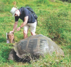Dr. Steve Mitz of Scarborough, ON shows his copy of Oral Health to a giant tortoise in the Galapagos Islands in October '08. We believe the tortoise is still reading the cover...
