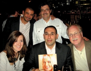(standing) Chadi Saade and Dr. George Freedman and (seated) Dr. and Mrs. Sabbagh and Dr. Robert Lowe, PDC meeting.