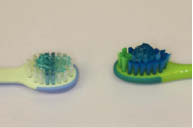 Figure 7-Example of a 'smear' amount of fluoridated toothpaste.