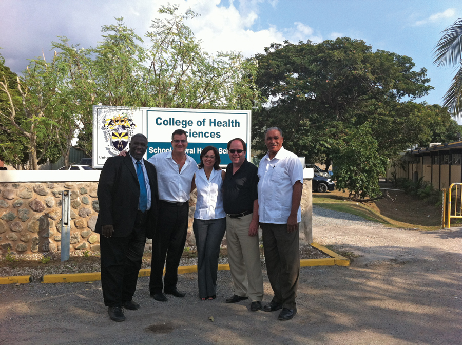 8. (l-r) Dr. Irving McKenzie, Dr. Gary Glassman, Alba Campusano from Denca Dental Supply Company, Steve Jones from Sybron Endo and Dr. Winston Grey.