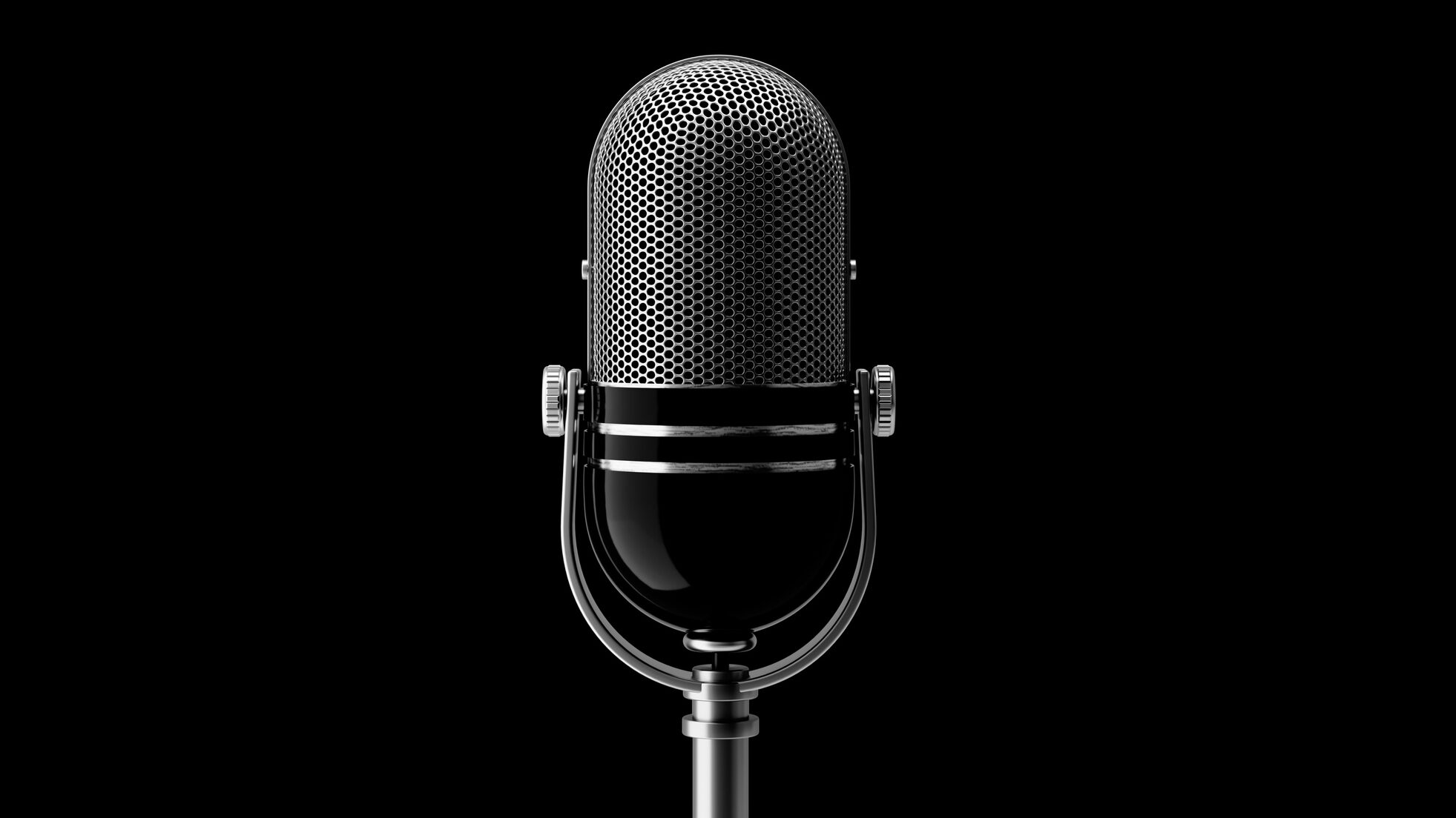 Microphone On Black Background alternate text for this image