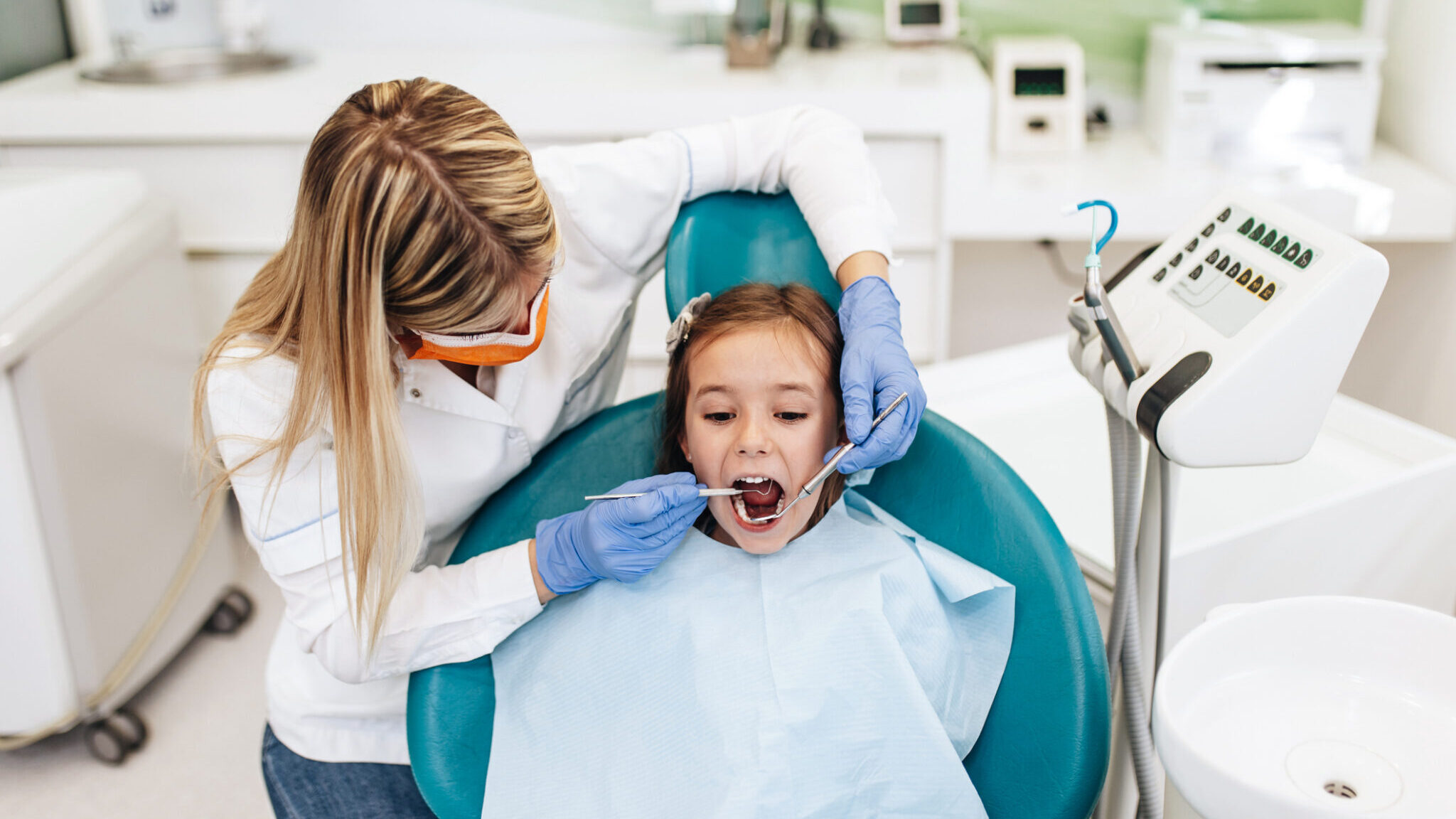 Girl at dentist office alternate text for this image