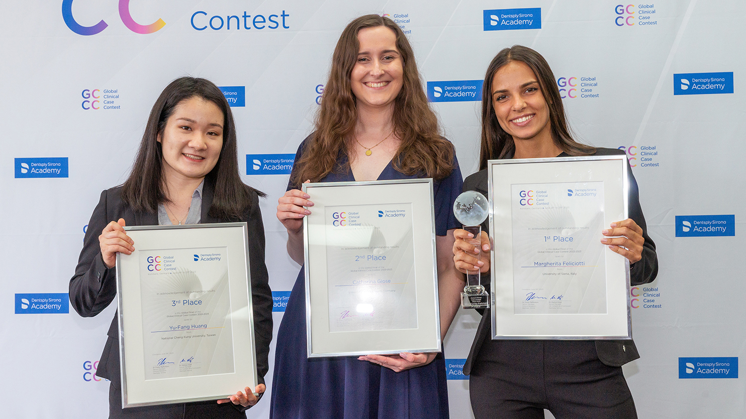 The winners of the 19th Global Clinical Case Contest who were honored at the final in Konstanz (from L to R): Yu-Fang Huang, Catharina Glose and Margherita Feliciotti.