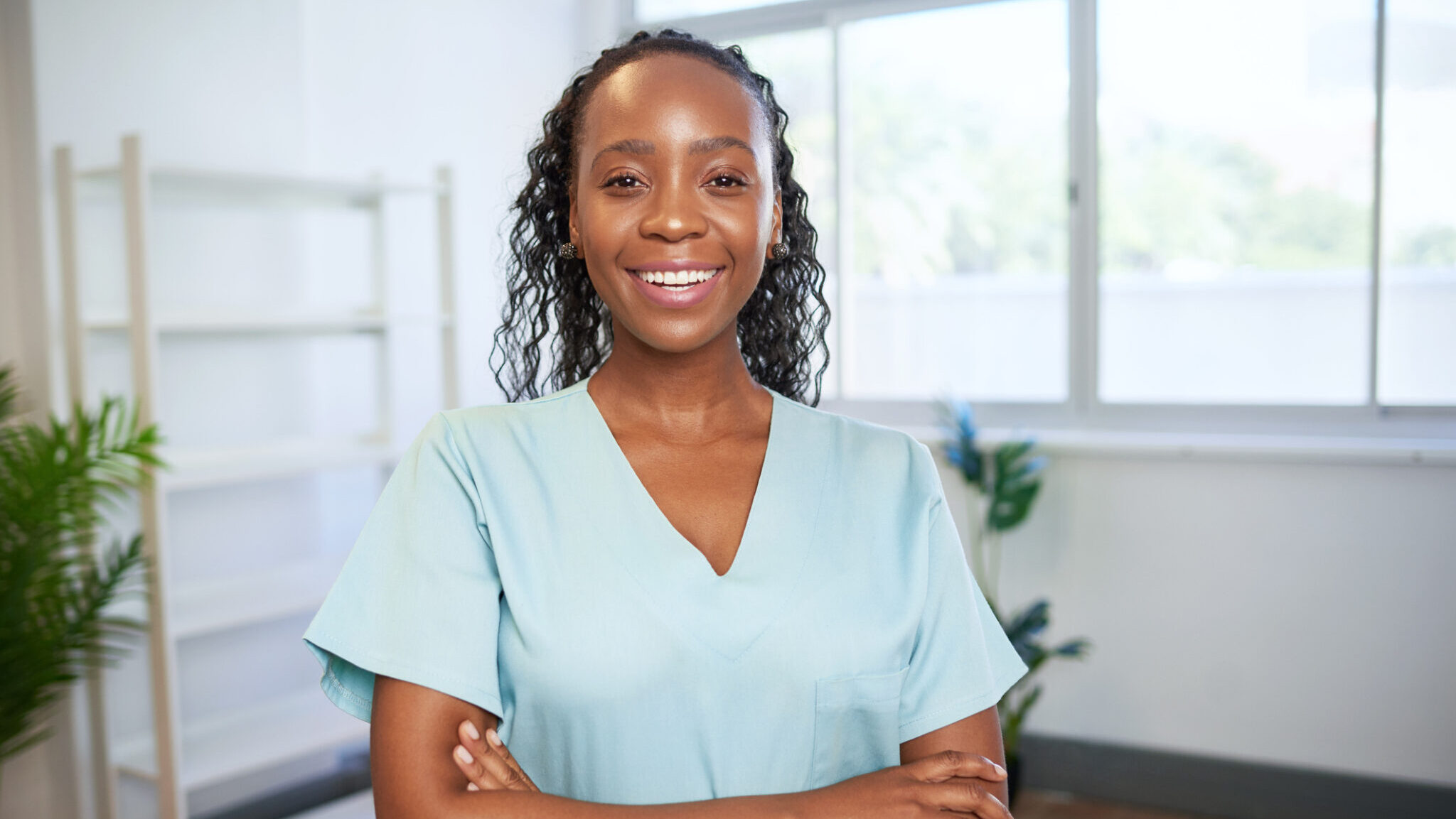 Portrait of smiling Black allied health professional – nurse, healthcare alternate text for this image