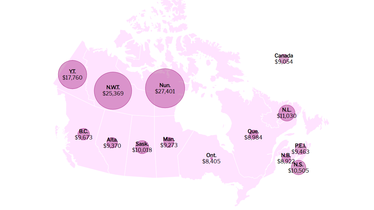 One of the infographics from National Health Expenditure Trends, 2024 by the Canadian Institute for Health Information.