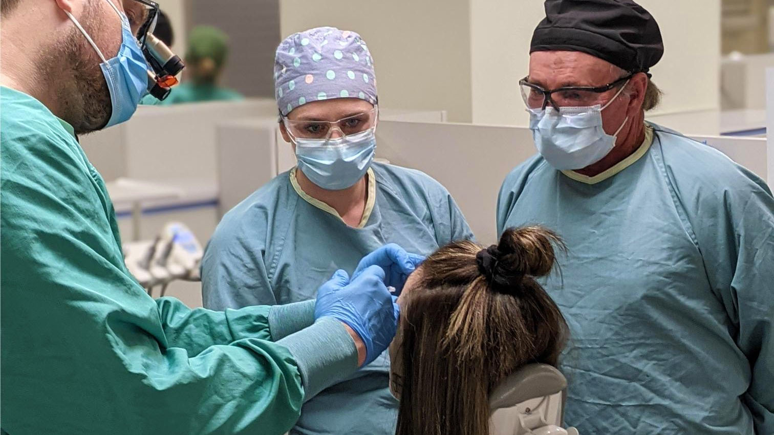 Instructor Donald Wakeham with students in the neuromodulator course.
