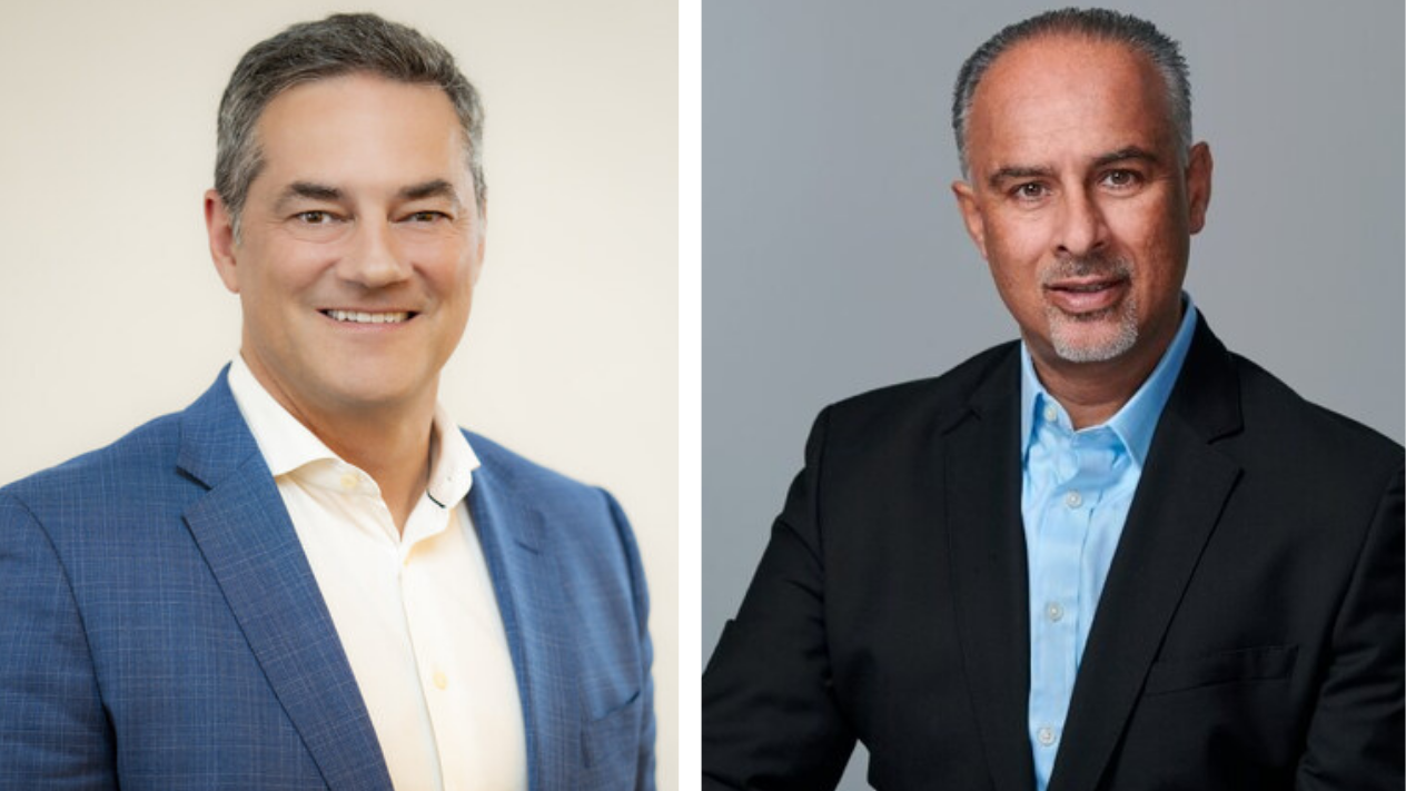 Jeff Leger, left, will become CEO of 123Dentist on July 2. He will report to founder Dr. Amin Shivji, who is transitioning to the role of executive chair. (Photos upplied)