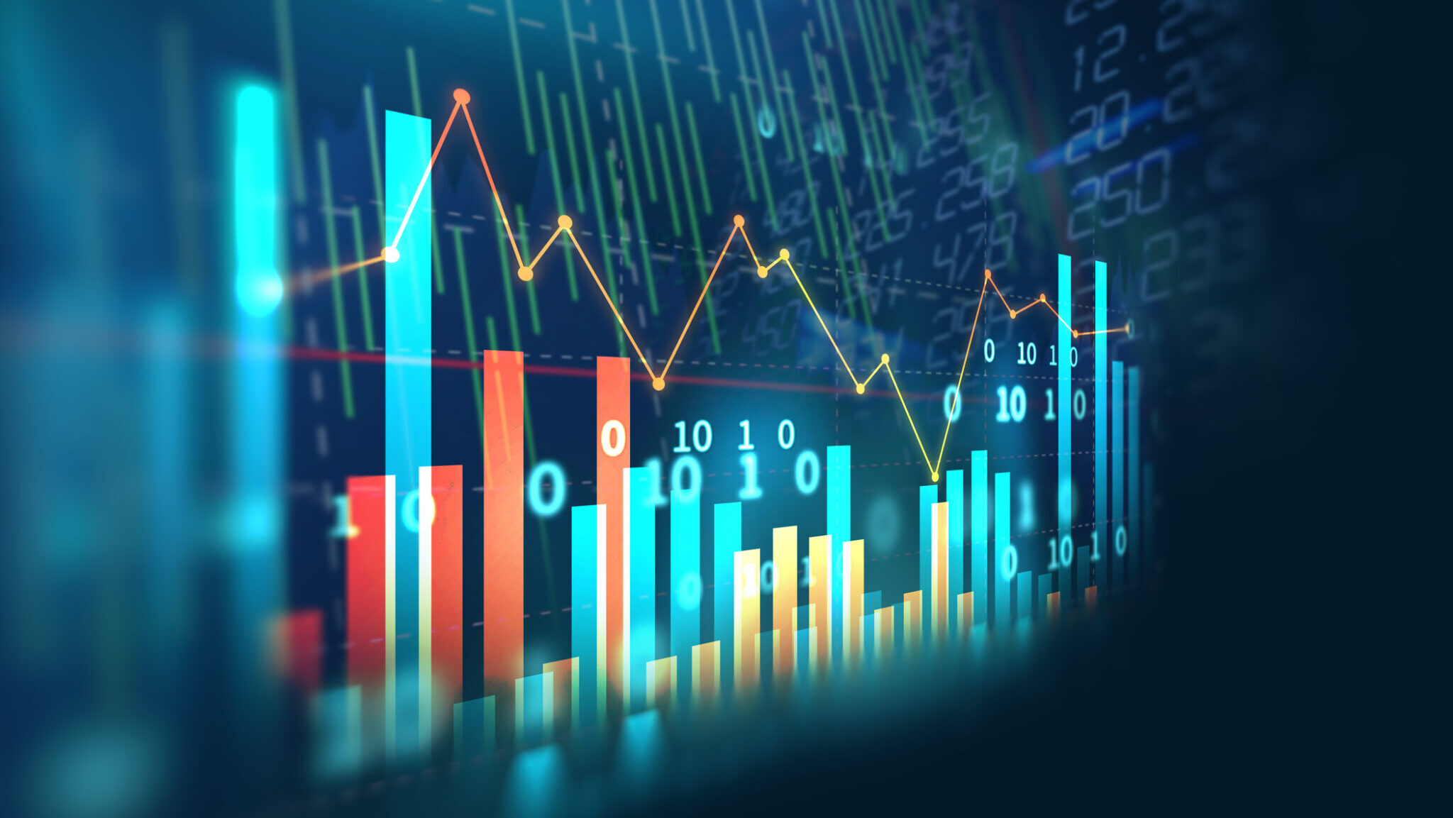 financial stock market graph illustration ,concept of business investment and stock future trading.